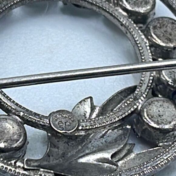 Vintage dce Curtis sterling silver cut glass brooch - Picture 4 of 7